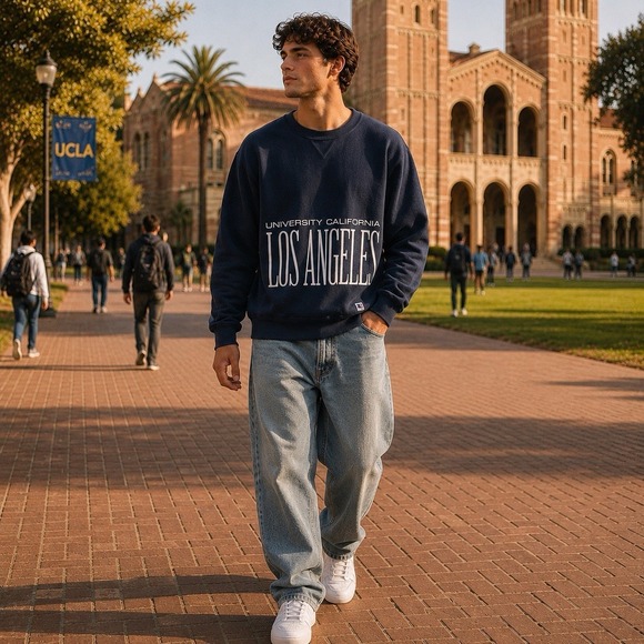 Russell Athletic Other - Vintage Russell Athletic UCLA Spell Out Crewneck Sweatshirt Size M USA 90s Navy